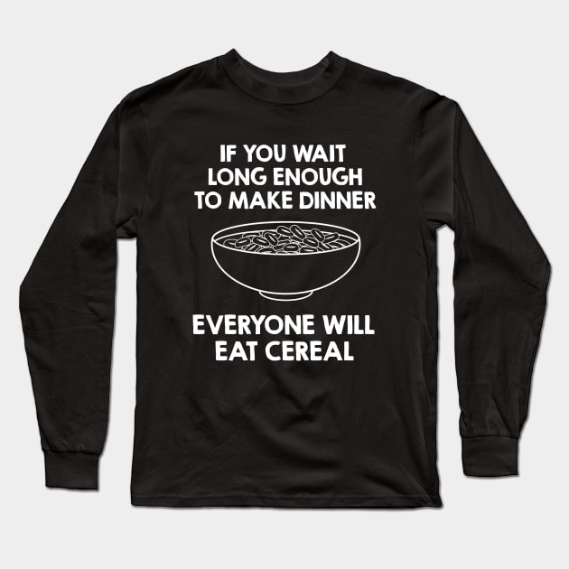 I Love Eating Cereals. Funny Breakfast Quote / Saying Art Design Long Sleeve T-Shirt by kamodan